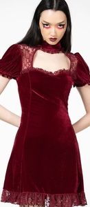 Red velvet dress